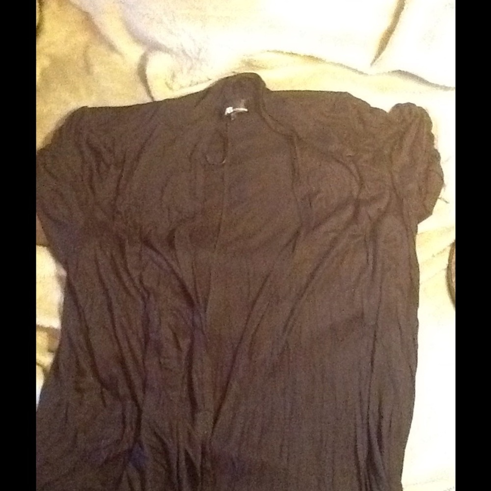 Open Front Black Cardigan